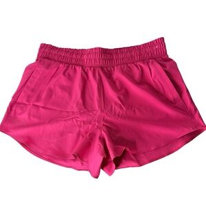 UNDER ARMOUR New Magenta Pink Athletic Run Shorts Pockets Drawstring Large
